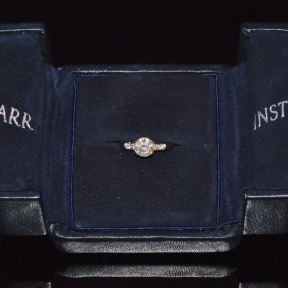 Genuine Harry Winston GIA Certified .77CT Diamond Tryst Platinum Engagement Ring - Picture 3 of 14